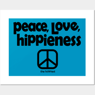 Peace, Love, Hippieness (Black Ink) Posters and Art